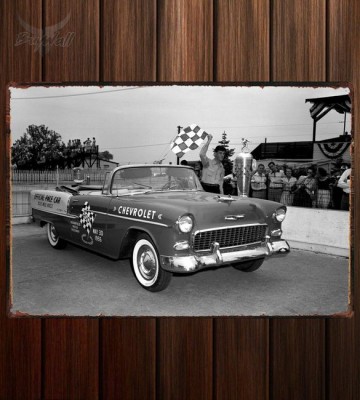 Металлическая табличка Chevrolet Bel Air Convertible Indy 500 Pace Car